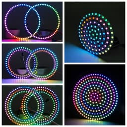 DC5V WS2812B DIY LED Ring 8 to 241 Pixels 5050 RGB Individually Addressable WS2812 Round Modules With 17Keys Music RF Controller