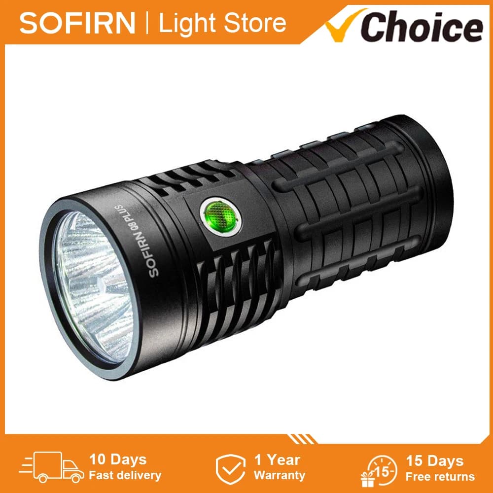 Sofirn Q8 Plus Super Powerful LED Flashlight 16000lm USB C Rechargeable 21700 Anduril 2.0 Torch XHP50B Reverse Charging