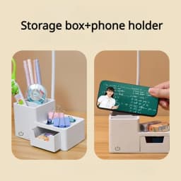 3000XHH Rechargeable Folding Table Lamp LED Touch Dimmable Study USB Reading Light Eye Protection Pen Holder Bedroom Night Light
