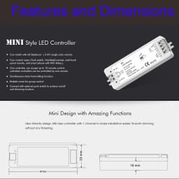 RF Mini Style LED Dimmer KIT Indoor Lighting 12V 24V 1CH Single Color LED Dimming Controller 2.4G Wireless Smart Remote Control
