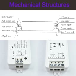 RF Mini Style LED Dimmer KIT Indoor Lighting 12V 24V 1CH Single Color LED Dimming Controller 2.4G Wireless Smart Remote Control