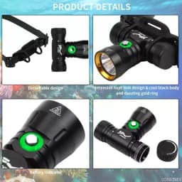 2025 Professional LED Scuba Diving Headlamp 5000LM IPX8 Rate Waterproof Headlight Underwater 200M 18650 Battery Dive Head Torch