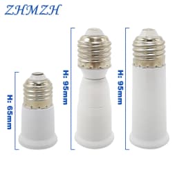 E27 Portable Lamp Socket Adapter Flame Retardant For LED Bulb 65mm 95mm Lamp Holder Extender Lamp Base Converter E27-E27