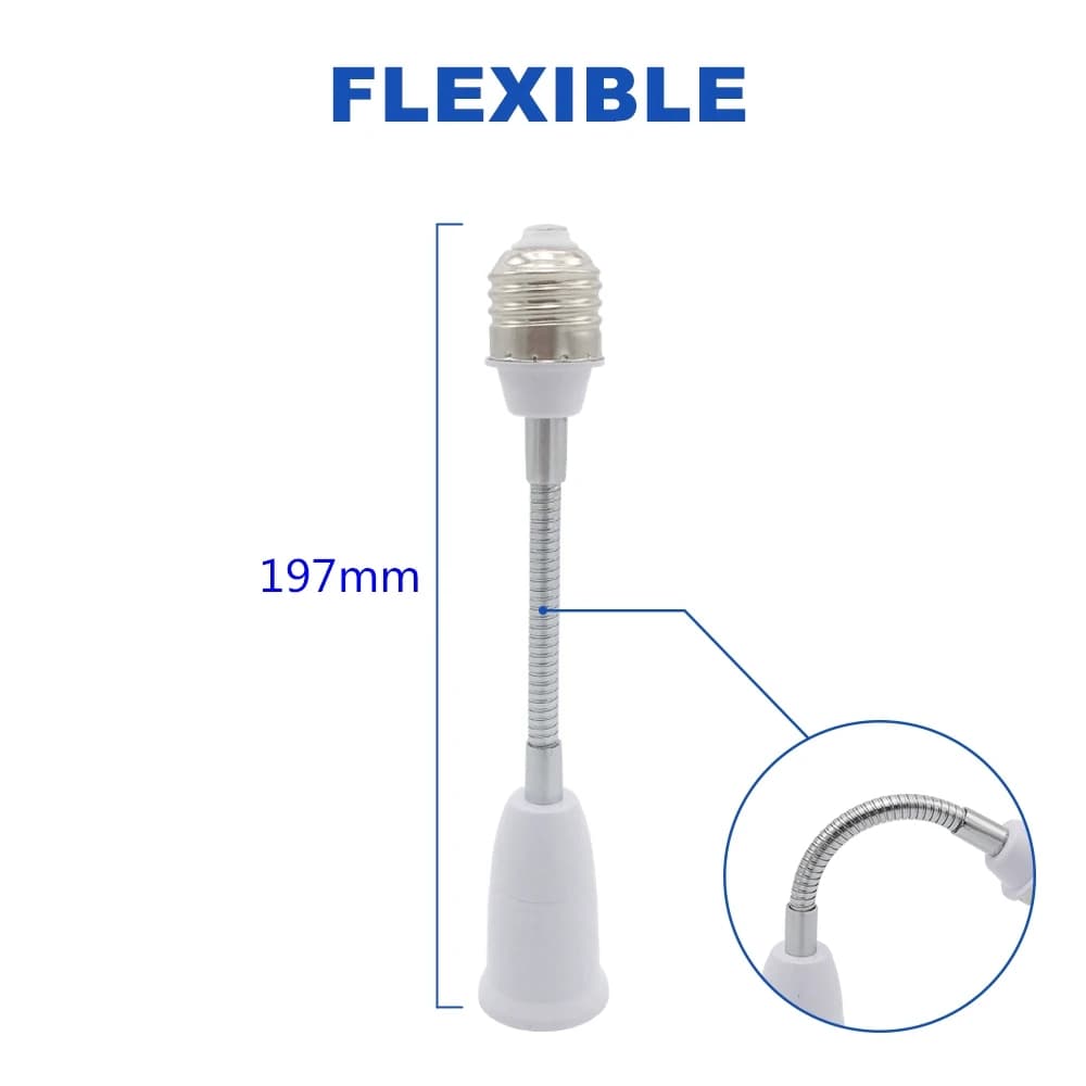 E27 Portable Lamp Socket Adapter Flame Retardant For LED Bulb 65mm 95mm Lamp Holder Extender Lamp Base Converter E27-E27