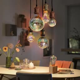3D LED Light Bulb E27 220V ST64 G80 G95 G125 A60 Diamond Heart Decoration LED Lamp Holiday Lights Novelty Christmas Lamp