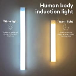 LED Motion Sensor Strip Light Wireless Sensor Night Light USB Rechargeable Detector Light Wall Lamp Kitchen Cabinet and Storage