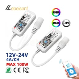 RGB RGBW WiFi Controller DC 12V 24V Wireless Smart Phone APP Dimming Control LED Colorful Strip Lights Timing Voice Music Dimmer