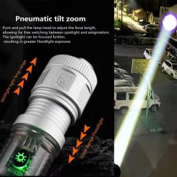 Powerful LED Flashlight With Side Light Multi-function Solar Lanterna Outdoor Long Range Torch USB Rechargeable For Emergency