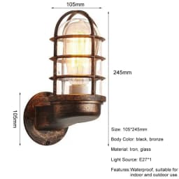 Outdoor Waterproof Wall Lamp American Country Retro Loft Aisle Balcony Lights Garden Porch Lighting European Style E27 Fixtures