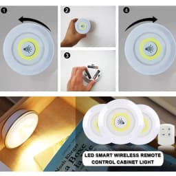 3W Super Bright Cob Under Cabinet Light LED Wireless Remote Control Dimmable Wardrobe Night Lamp Home Bedroom Closet Kitchen