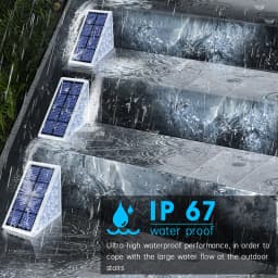 LED Outdoor Solar Light Step Lamp Lens Design Super Bright IP67 Waterproof Anti-theft Stair Light Decor Lighting For Garden Deck