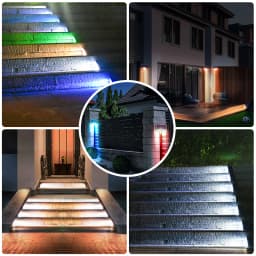 LED Outdoor Solar Light Step Lamp Lens Design Super Bright IP67 Waterproof Anti-theft Stair Light Decor Lighting For Garden Deck