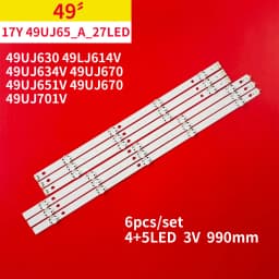 LED backlight strip for 49UJ65_A B_27LED 49UJ630 49LJ614V 49UJ634V 49UJ701V 49UJ670 49UJ651V 49UJ670 17Y 49LJ61 49LH61