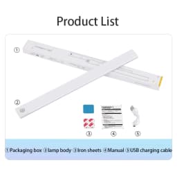 LED Cabinet Light Type C Rechargeable Motion Sensor Night Lights for Kitchen Wardrobe Cabinet Lighting 10cm/20cm/30cm/40cm/50cm