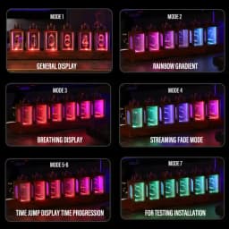 LED Digital Clock Nixie Tube Clock RGB Glow Tube Clock Walnut Wood Night Light Digital Alarm Atomosphere Lamp Clock Timer Gift