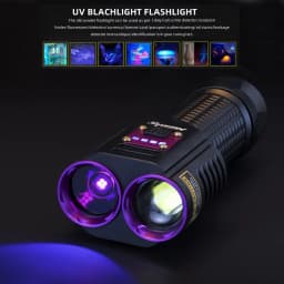 2in1 20W UV+White Light High Power Flashlight 365nm USB Charging Blacklight Money Ore Pet Stains Leakage Marker Detector Lamp