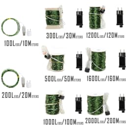 Green Cable LED Christmas String Fairy Lights Garland Outdoor Waterproof For Birthday Party Halloween Garden Room Decoration