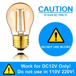 GANRILAND Vintage Low Voltages DC 12V Led Bulbs Amber Glass Soft Warm 2200K E14 E27 B22 Base Marine RV Solar Camping Light Bulb