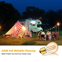 GANRILAND Vintage Low Voltages DC 12V Led Bulbs Amber Glass Soft Warm 2200K E14 E27 B22 Base Marine RV Solar Camping Light Bulb