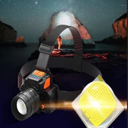 Super Bright LED Headlamp Fishing Headlight Portable Flashlight ZOOM Sensor Rechargeable Outdoor Waterproof Camping Hunting 20W