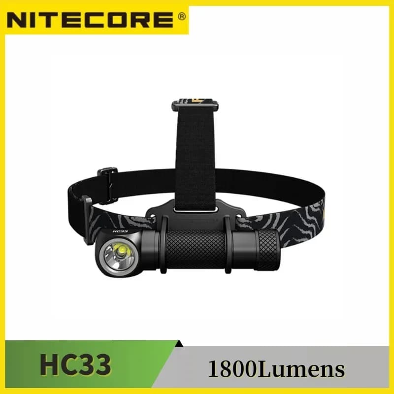 NITECORE HC33 High performance L-shaped Headlamp XHP35 HD LED 1800Lumens Headlight For Night Wroking Runging