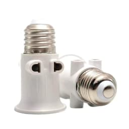 1pcs European EU to E27 LED Bulb Adapter 2EU Plug Converter Base Lamp Holder Screw Light Socket White