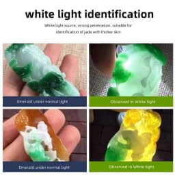 4-in-1 White Yellow UV 365nm/395nm LED LCD Flashlight USB Charging Jewelry Jade Stone Pet Stains Marker Ore Money Scorpion Light
