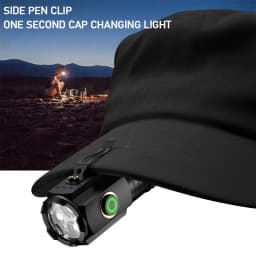 High Power 3 LED Mini LED Flashlight 2000LM SST20 Portable EDC Torch TYPE-C Rechargeable IP68 Camping Lantern with Tail Magnet