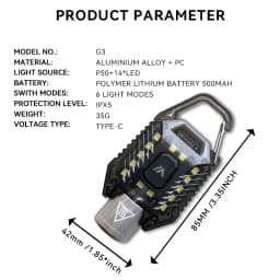 Warsun G3 Keychain Torch Type-C Rechargeable Battery 800Lm Portable Flashlight Outdoor лампа аккумуляторн