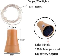 Solar 10LED 15LED 20LED Wine Bottle Lights Cork Shape Fairy Lights Garland Christmas Light Copper Wire Home Room Decoration Lamp