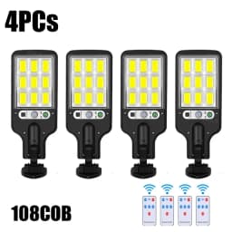 Solar Street Lights Outdoor, Solar Lamp With 3 Light Modes Waterproof Motion Sensor Security Lighting for Garden Patio Path Yard