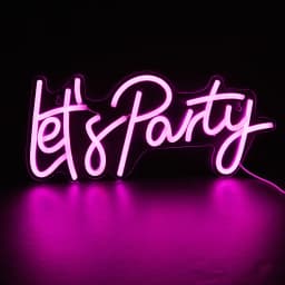 Chi-buy LED Neon Let's Party USB Powered Neon Signs Night Light 3D Wall Art & Game Room Bedroom Living Room Decor Lamp Signs