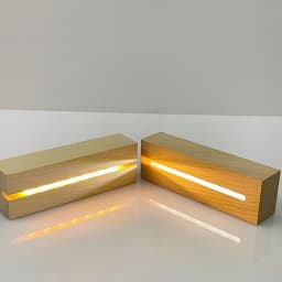 5mm 5.9 Inch Wooden Lamp Base AAA Battery Powered Warm White Light Wood Acrylic Led Display Stand DIY Lighting Accessories