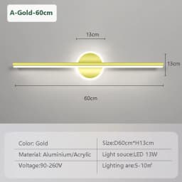 Modern LED Wall Lamp Black Mirror Light Dresser Bathroom Toilet Long Strip Lamps Home Decor 40/60/80CM Led Lighting Lustre
