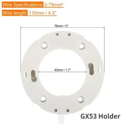 GX53 GX70 Light Base Socket Lamp Bulb Holder Connector PBT Flame Resistant Material Surface Mount Cabinet Showcase Showroom