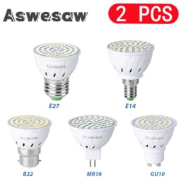 GU10 LED E27 Lamp E14 Spotlight Bulb 48 60 80leds lampara 220V GU 10 bombillas led MR16 Lampada Spot light B22 5W 7W 9W