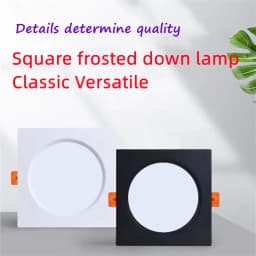 Square Embedded Downlight Dimmable 5W7W9W12W15W18W24W LED Ceiling Grid Lamp Spotlight AC85V-260V Indoor Lighting Black White