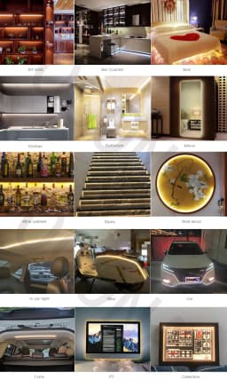 OCONA 4mm Super Thin COB LED Strip Lights for Home Decor 480LEDs/m High Density Flexible Tape Light 12V 24V Warm White Dimmable