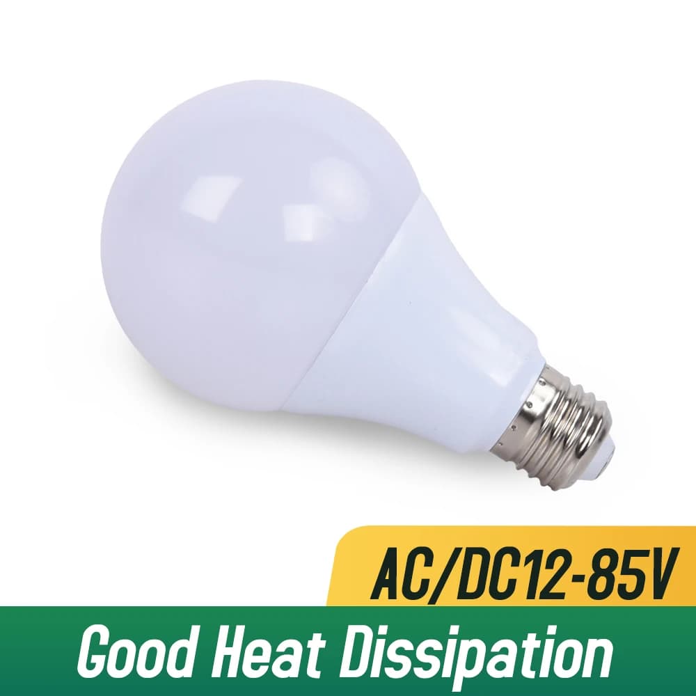 12V 24V 36V 48Volts DC AC LED Bulb Light E27 Lamp Bulbs 3W 5W 9W 12W 15W 24W 36W Bulb Lamparas Led 12-85V For Solar Camping