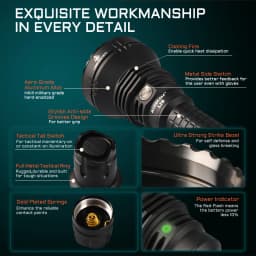 ACEBEAM L19 2.0 Hunting Flashlight Max 2200 Lumens 1520 Meters Long-Rang Rechargeable Flashlight for Hunting Powerful LED Torch