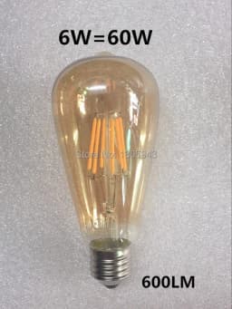 LED Edison Filament Bulbs Golden Art Lights ST64 Dimmable E27 B22 2W 4W 6W 8W 10W 12W 220V 110V 2700K 360 Degree Energy Lamps