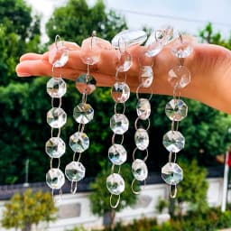 1/5PCS Glass Crystal Beads Chain Chandelier Pendant Garland Strands Suncatcher Crystal Prisms Hanging Wedding Decor Accessories