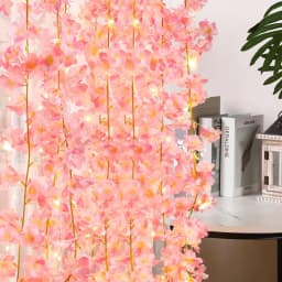 1PC Cherry Blossom String Light 20LED Garland Artificial Flower Garland Vines Fairy Lights For Bedroom Wedding Party Decoration
