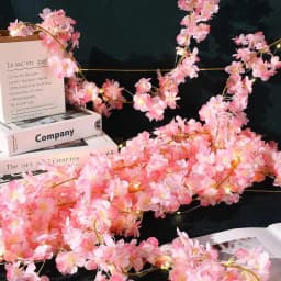 1PC Cherry Blossom String Light 20LED Garland Artificial Flower Garland Vines Fairy Lights For Bedroom Wedding Party Decoration