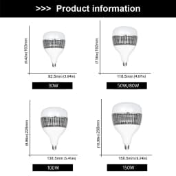 LED E27 High Power Bulb Light 150W 100W 80W 50W 30W AC220V 230 240V Spotlight Lampada LED Bombillas Lamp