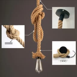 AC 95V-240V Retro Hemp Rope Pendant Light Vintage E27 LED Bulb Industrial Pendant Lamp Decor Hanging Lamp Indoor LED Lamp