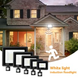LED Floodlight PIR Motion Sensor White/Warm White IP66 AC220V Exterior Projector Spotlight SMD2835 Outdoor Lighting Floor Lamp