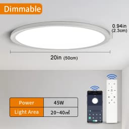 50CM Large Ceiling Lamp Smart APP/Remote Control Dimmable for Bedroom 48W Ceiling Lights AC 110/220V LED Lights for Living Room