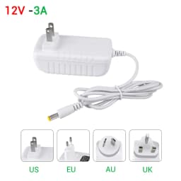 DC 12V Power Supply Adapter Lighting Transformer Input AC 100-240V Output DC 12V 1A 2A 3A LED Driver Charger EU US UK AU Plug