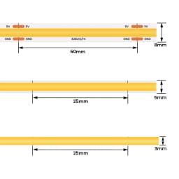 3MM 5MM 8MM COB LED Strip 5V 320LEDs/M RA90 High Density Dimmable Linear Lighting USB Ultra Thin Flexible Tape Light 3000K-6500K